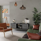 TEMPORARY SEQUENCE TV-Lowboard mit 2 Türen in Schwarz