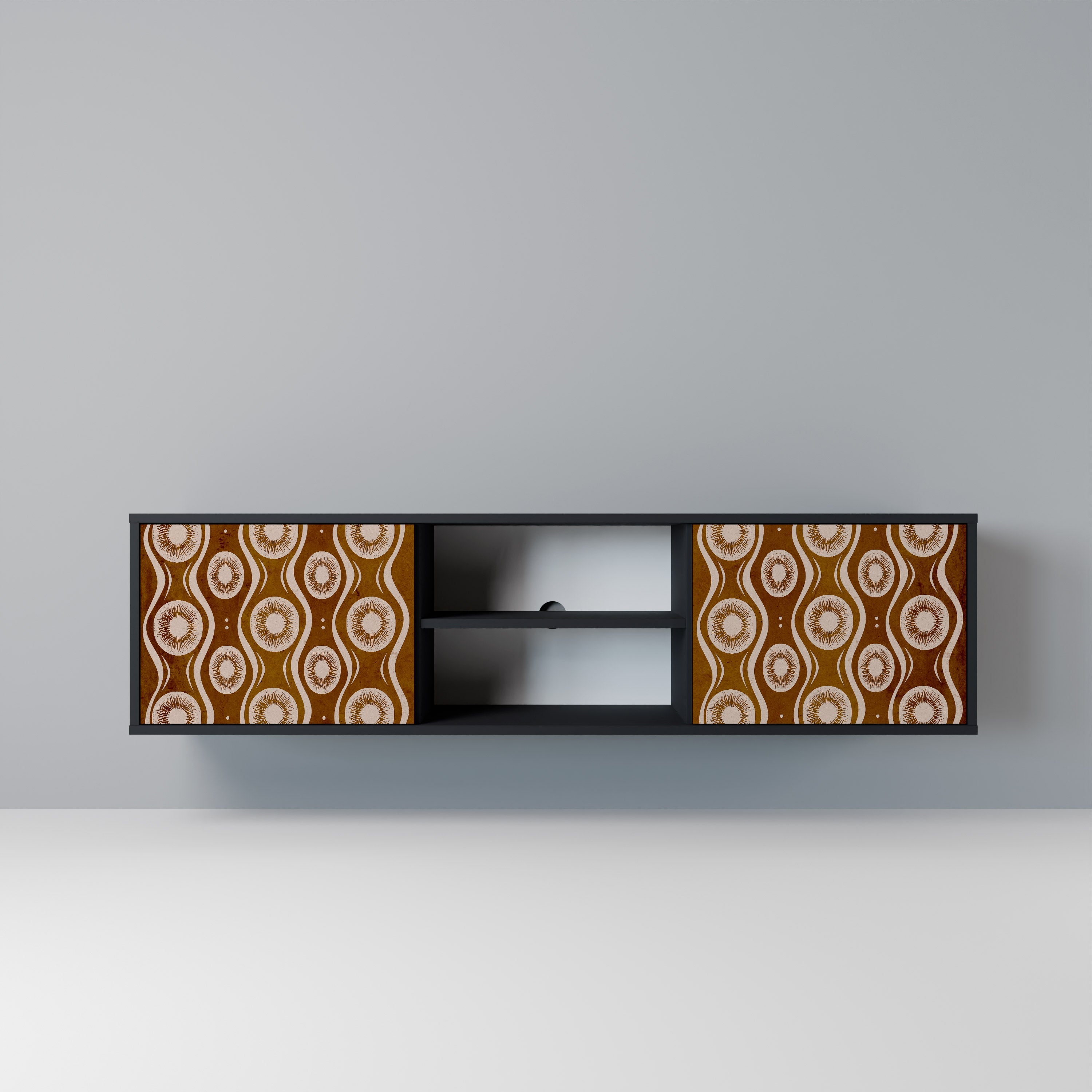 BROWN EYES TV-Lowboard mit 2 Türen in Schwarz