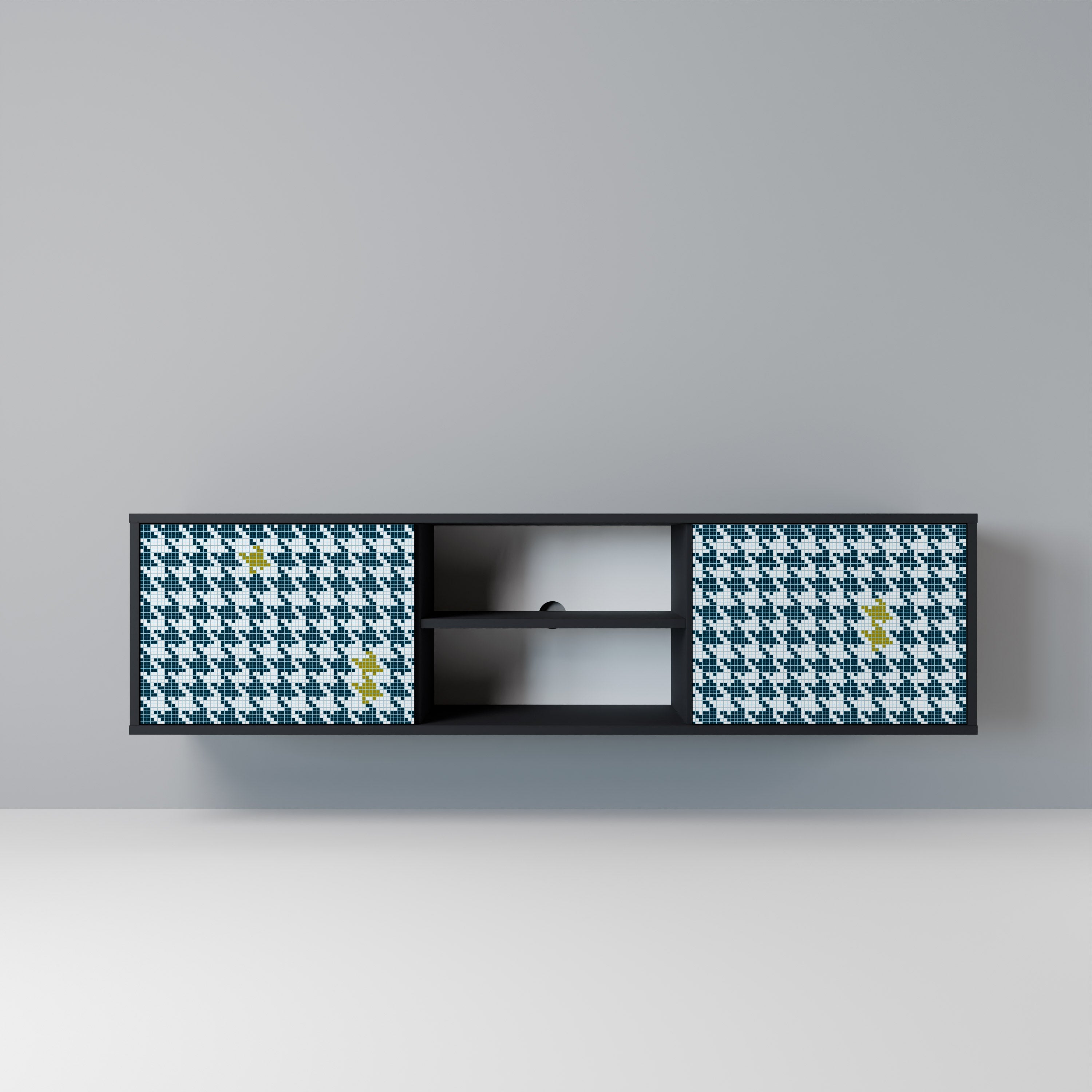 OUT OF CONTEXT TV-Lowboard mit 2 Türen in Schwarz