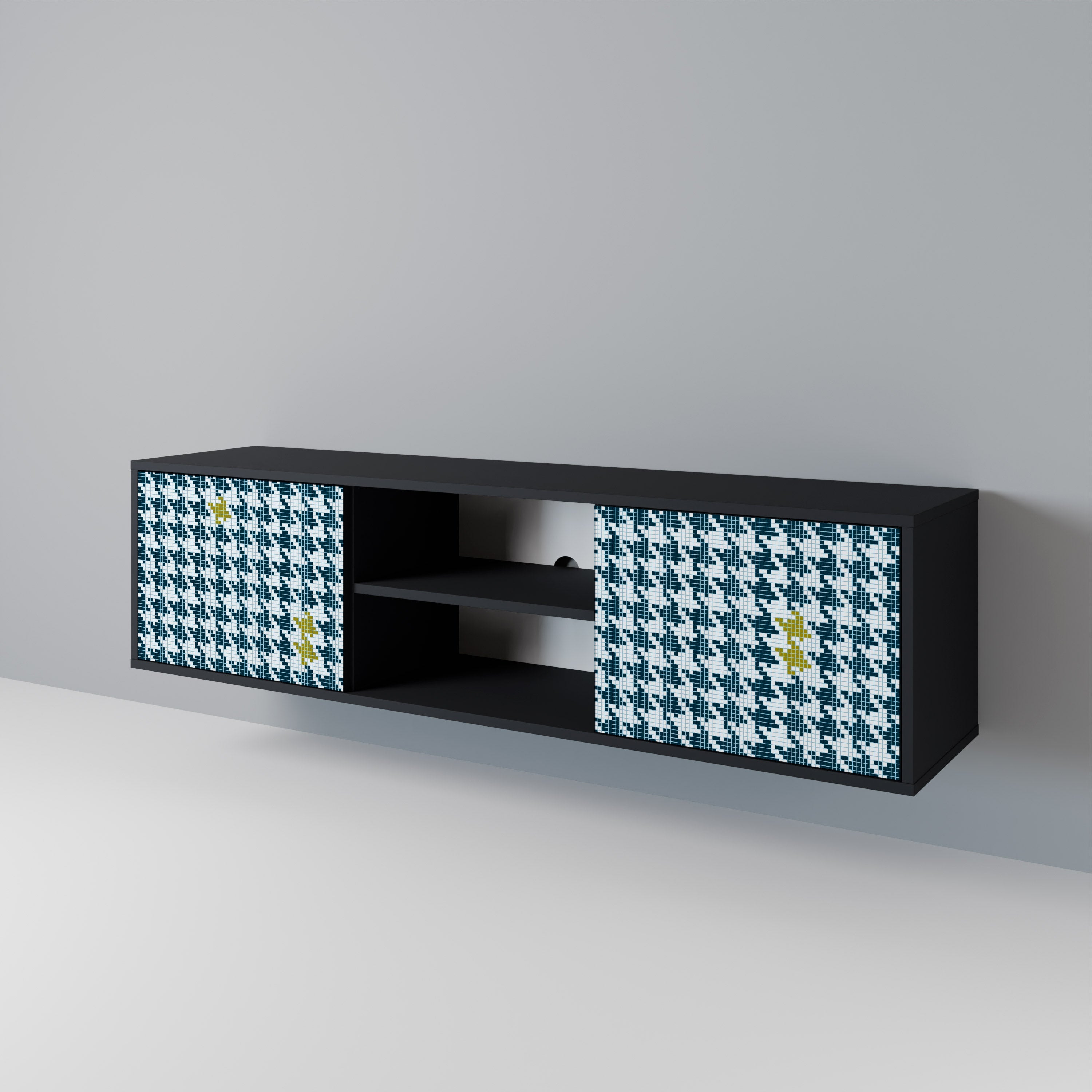 OUT OF CONTEXT TV-Lowboard mit 2 Türen in Schwarz