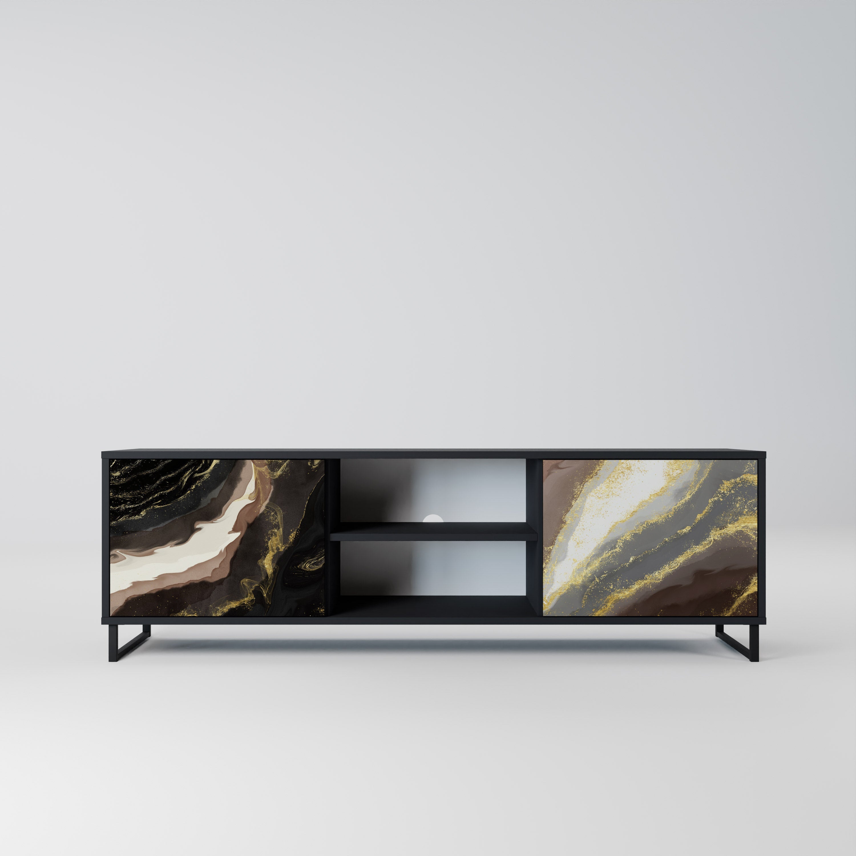 GOLD DUST TV-Lowboard mit 2 Türen in Schwarz