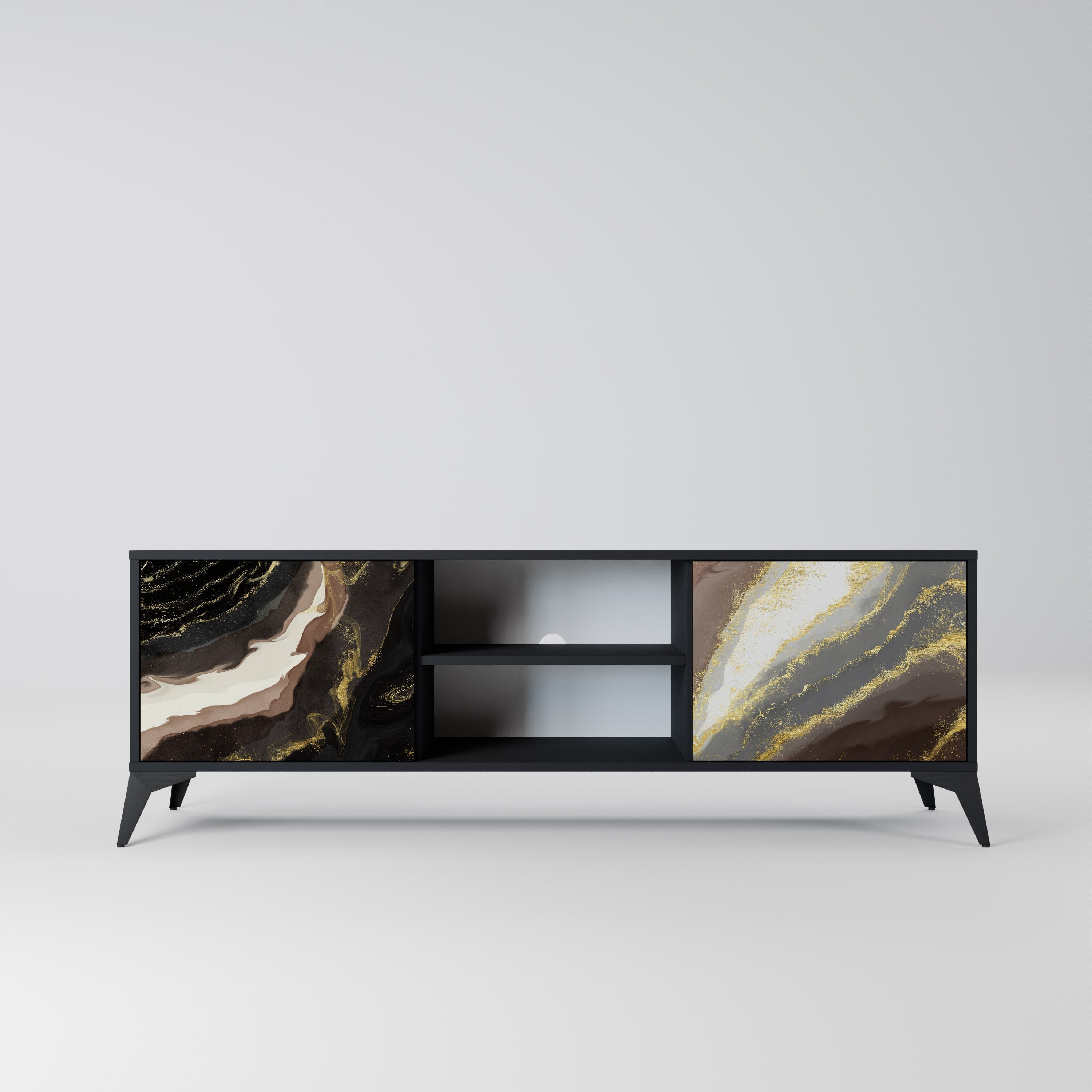 GOLD DUST TV-Lowboard mit 2 Türen in Schwarz