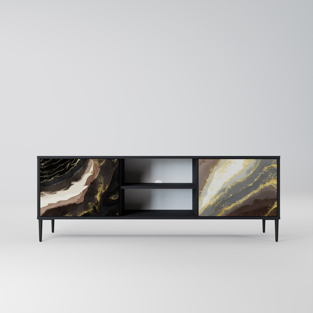 GOLD DUST TV-Lowboard mit 2 Türen in Schwarz
