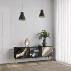 GOLD DUST TV-Lowboard mit 2 Türen in Schwarz