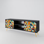 TESSELATE TREASURES TV-Lowboard mit 2 Türen in Schwarz