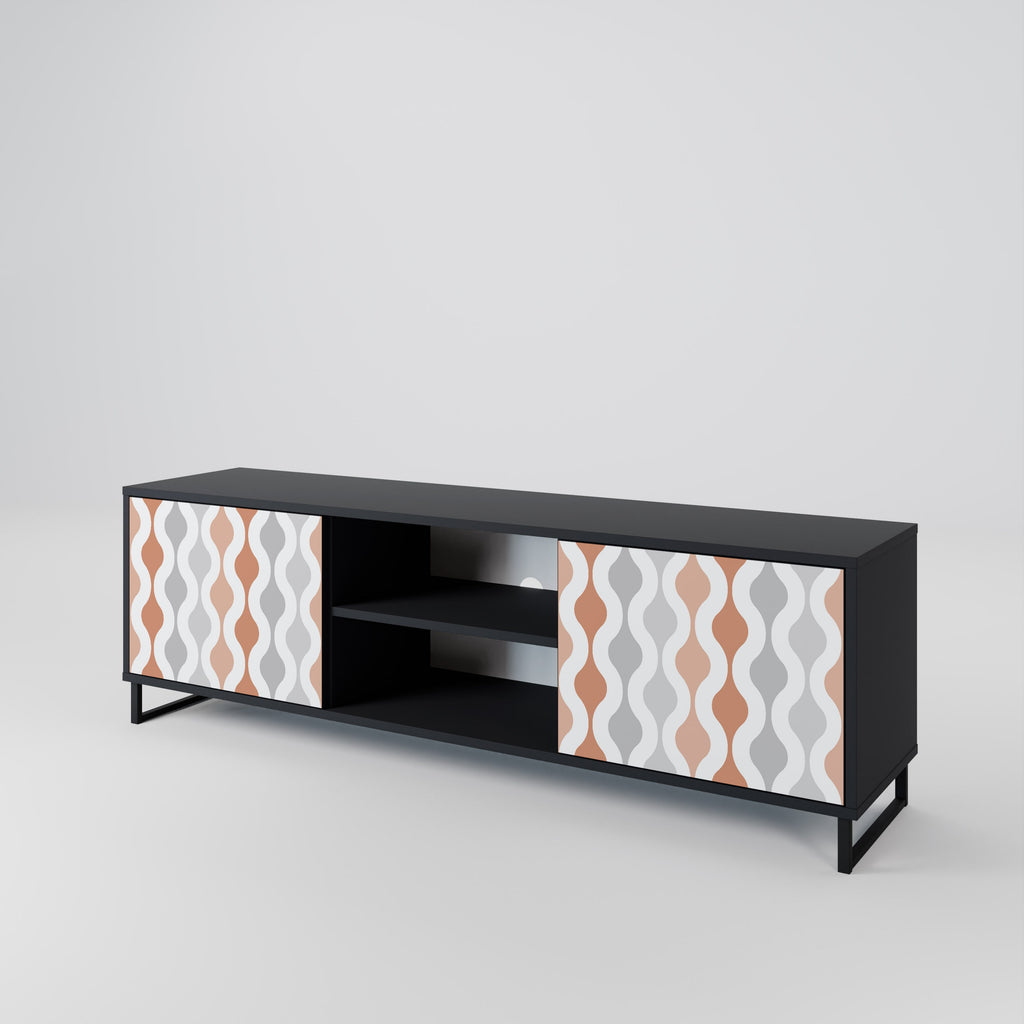 HAZY NOSTALGIA 2-Door TV Stand in Black Finish