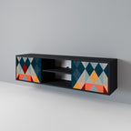 CRACKED ILLUSION TV-Lowboard mit 2 Türen in Schwarz