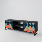 CRACKED ILLUSION TV-Lowboard mit 2 Türen in Schwarz
