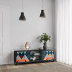 CRACKED ILLUSION TV-Lowboard mit 2 Türen in Schwarz