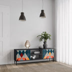 CRACKED ILLUSION TV-Lowboard mit 2 Türen in Schwarz