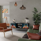 CRACKED ILLUSION TV-Lowboard mit 2 Türen in Schwarz