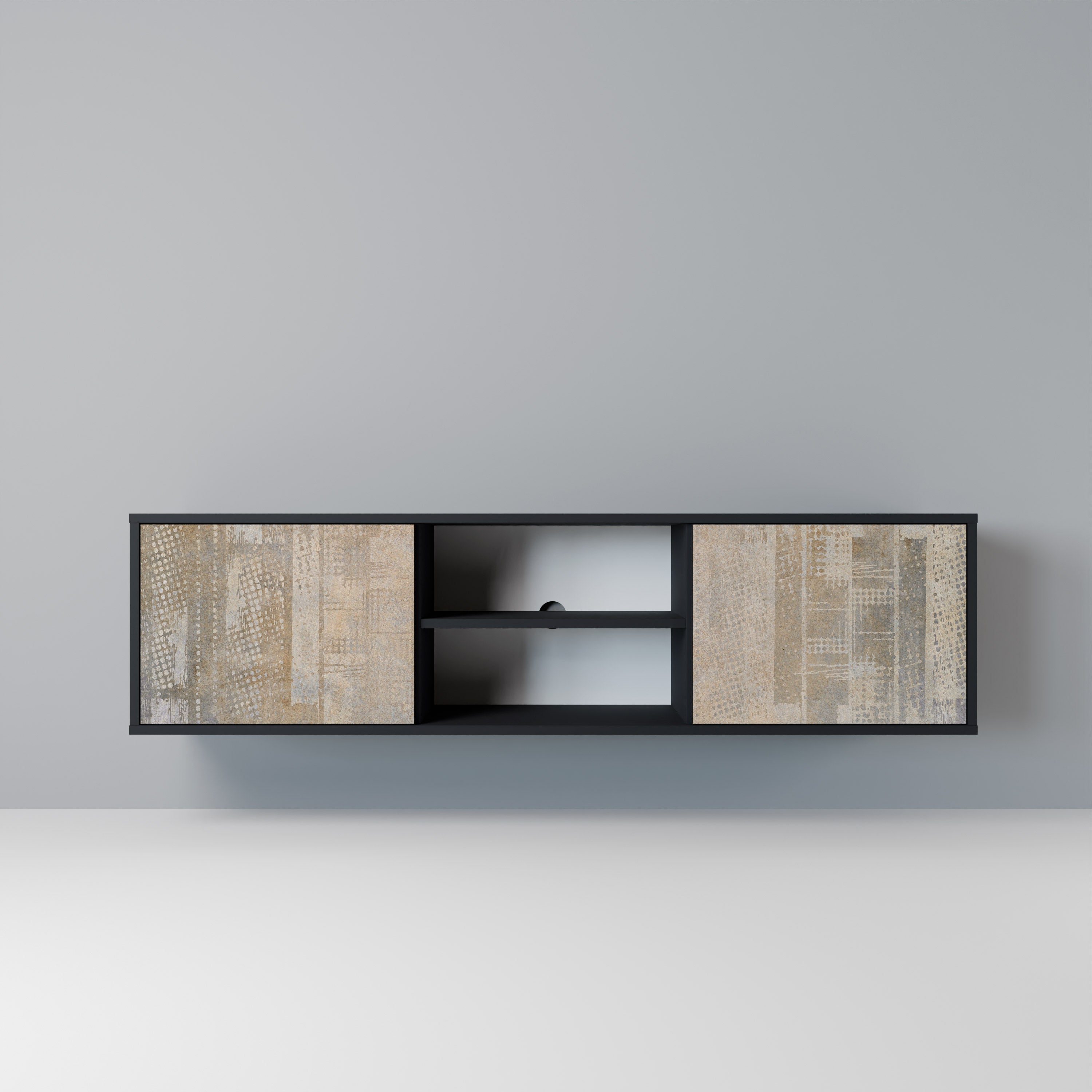 SCREEN ERROR 2-Door TV Stand in Black Finish