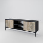 SCREEN ERROR 2-Door TV Stand in Black Finish