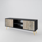 SCREEN ERROR 2-Door TV Stand in Black Finish