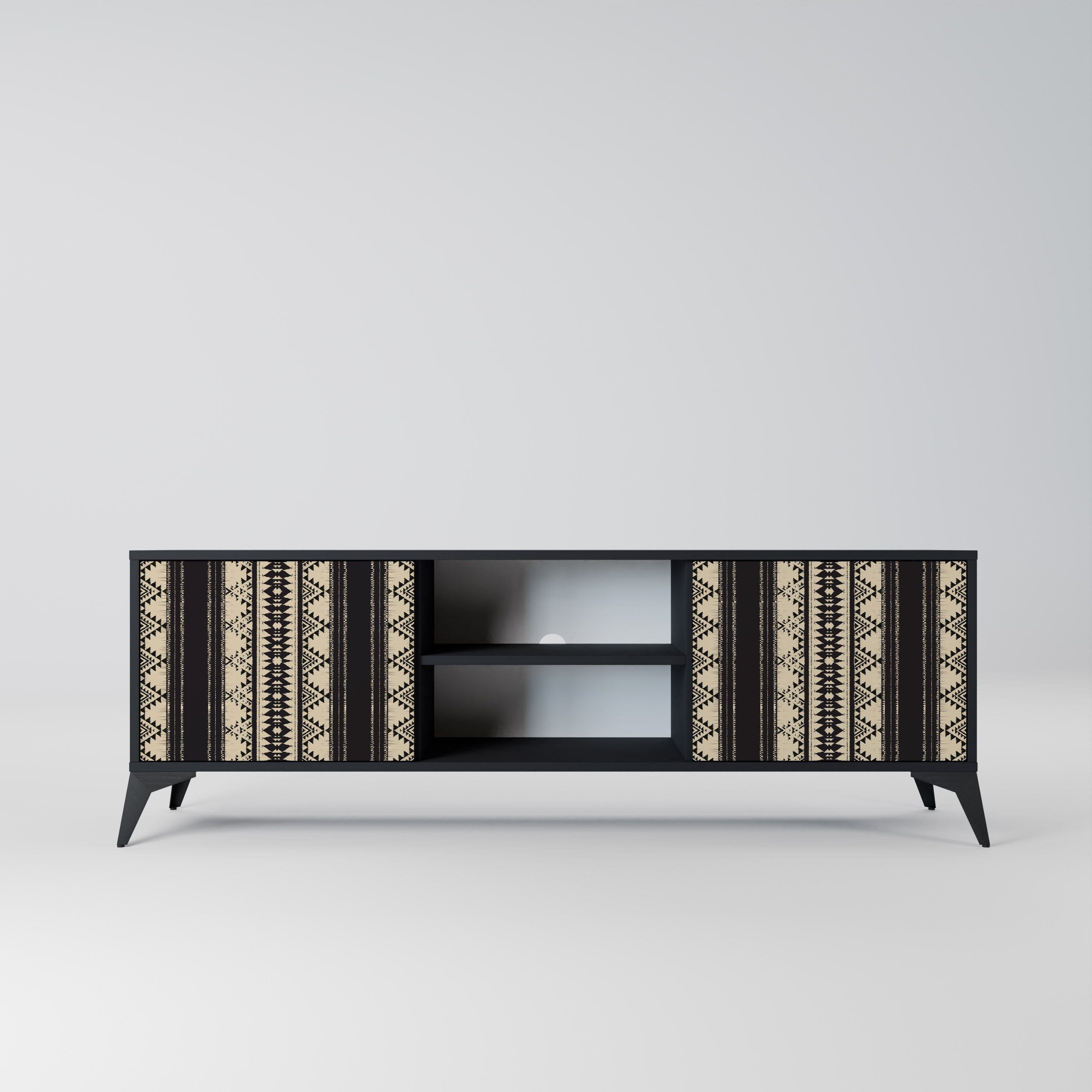 AZTEC 2-Door TV Stand in Black Finish