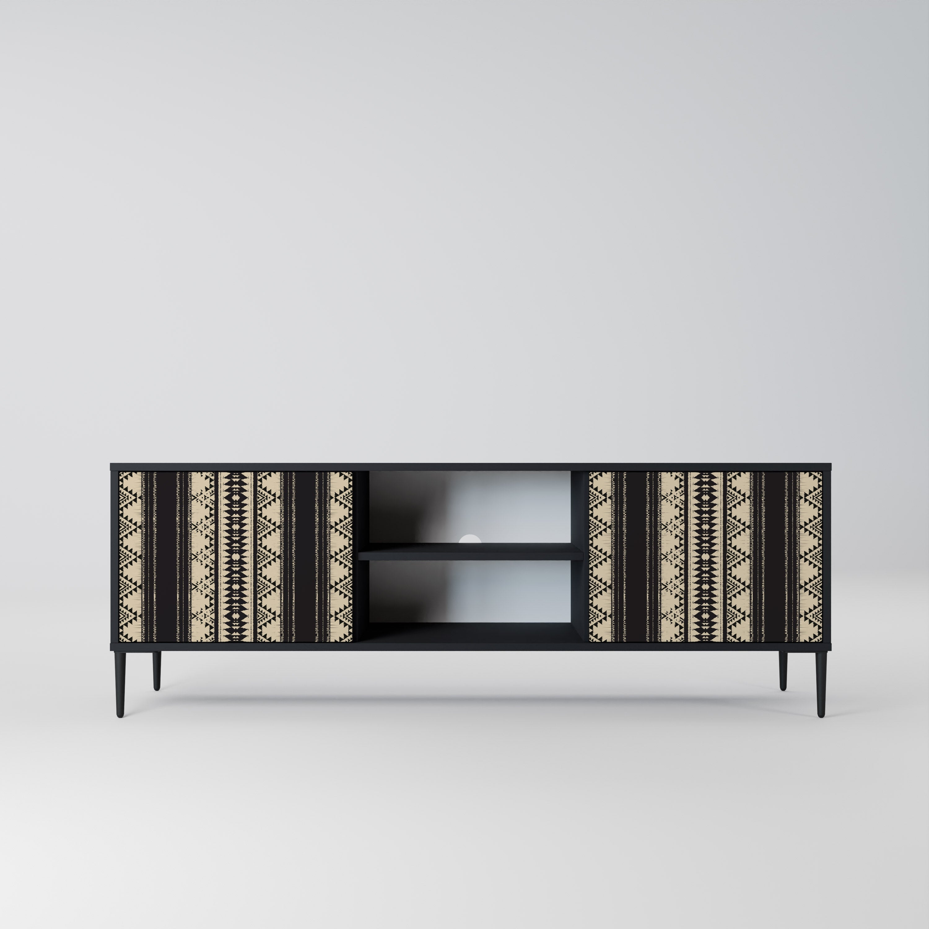 AZTEC 2-Door TV Stand in Black Finish