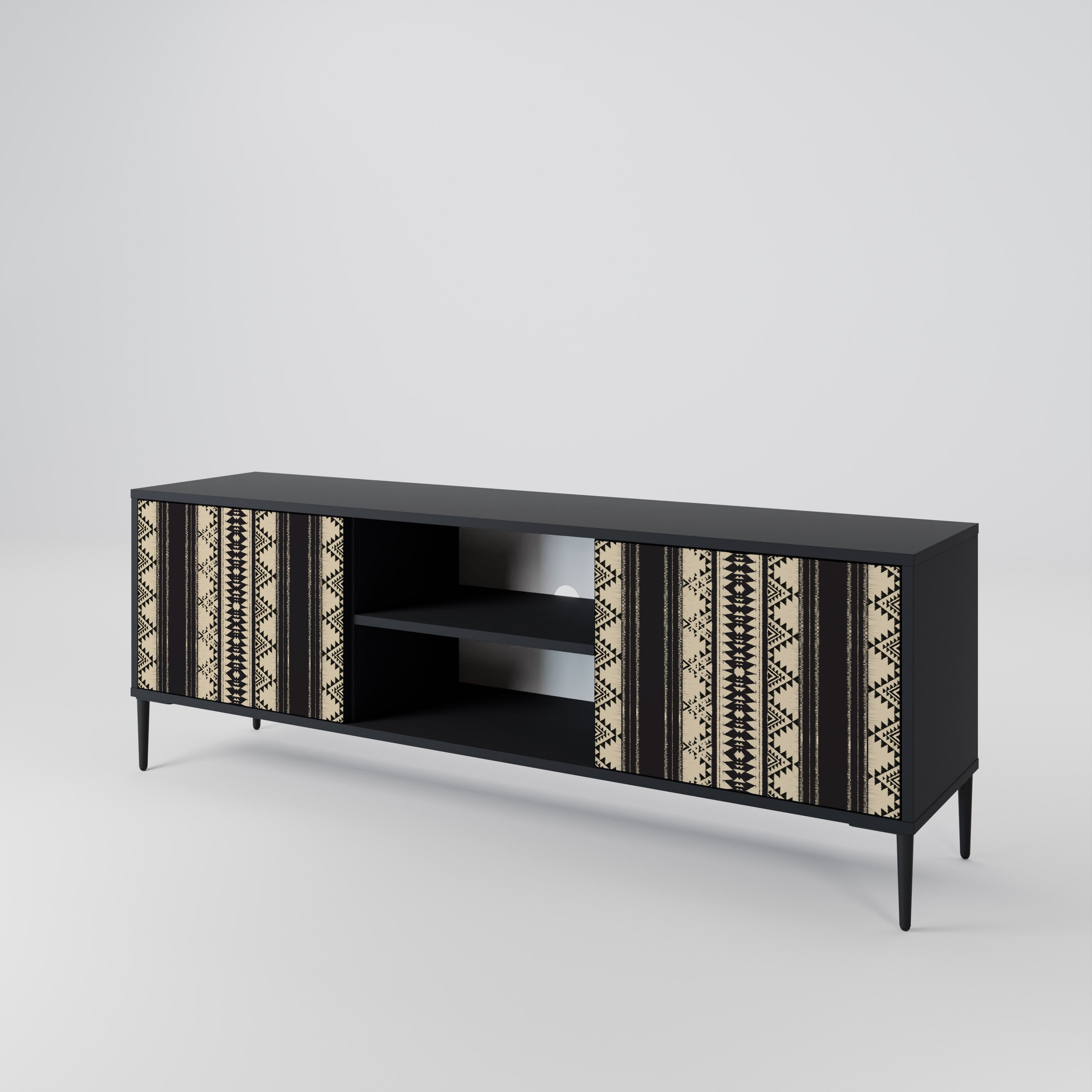 AZTEC 2-Door TV Stand in Black Finish