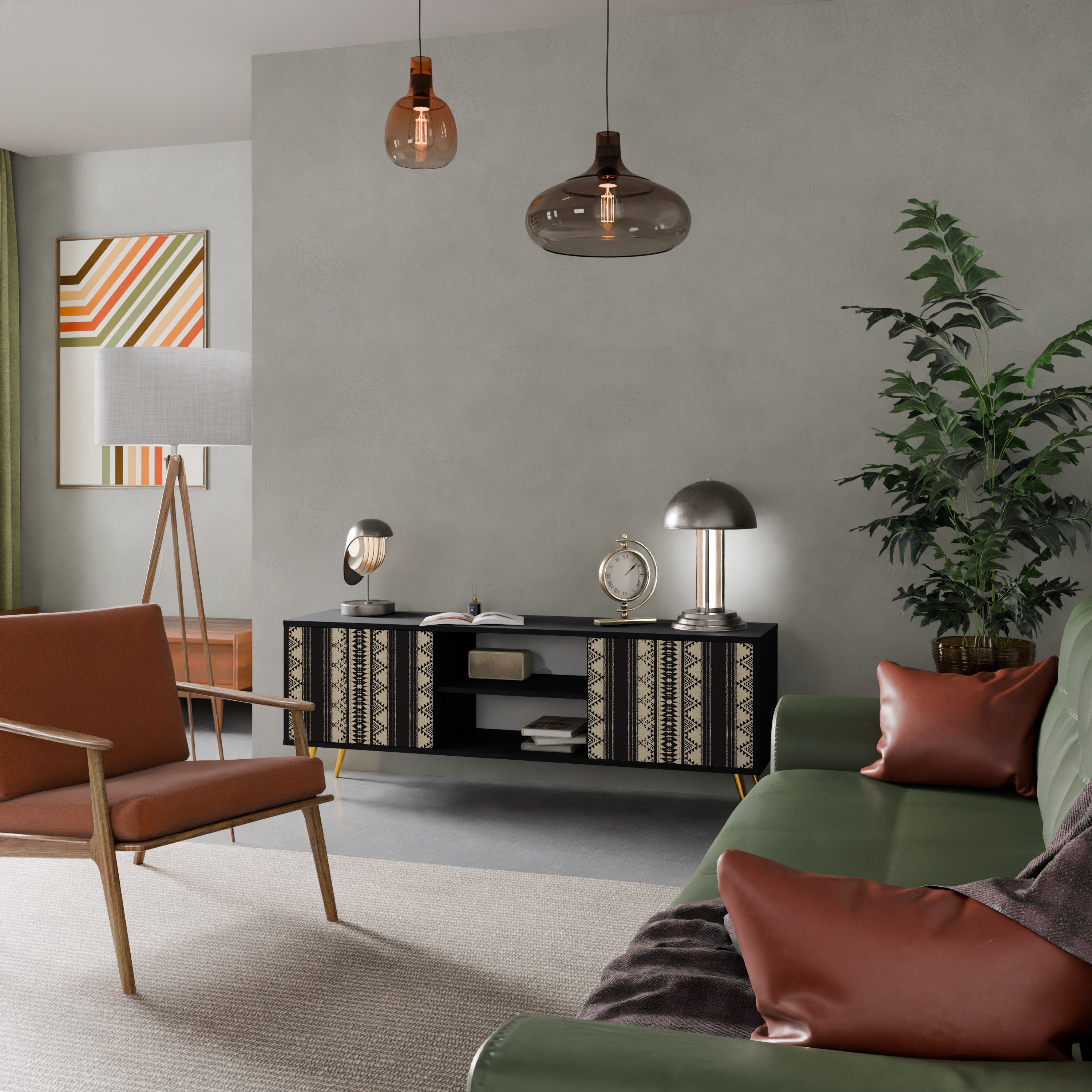 AZTEC TV-Lowboard mit 2 Türen in Schwarz