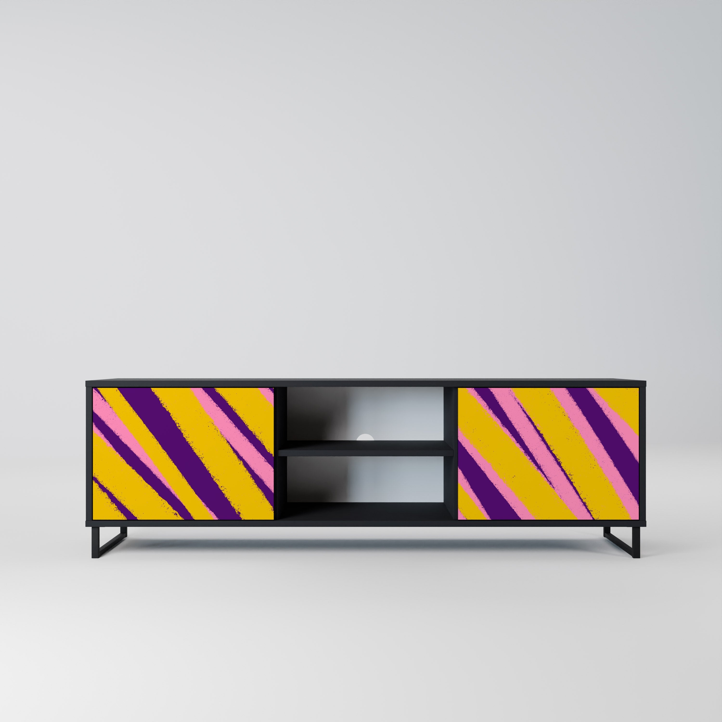 DREAMS COME TRUE 2-Door TV Stand in Black Finish