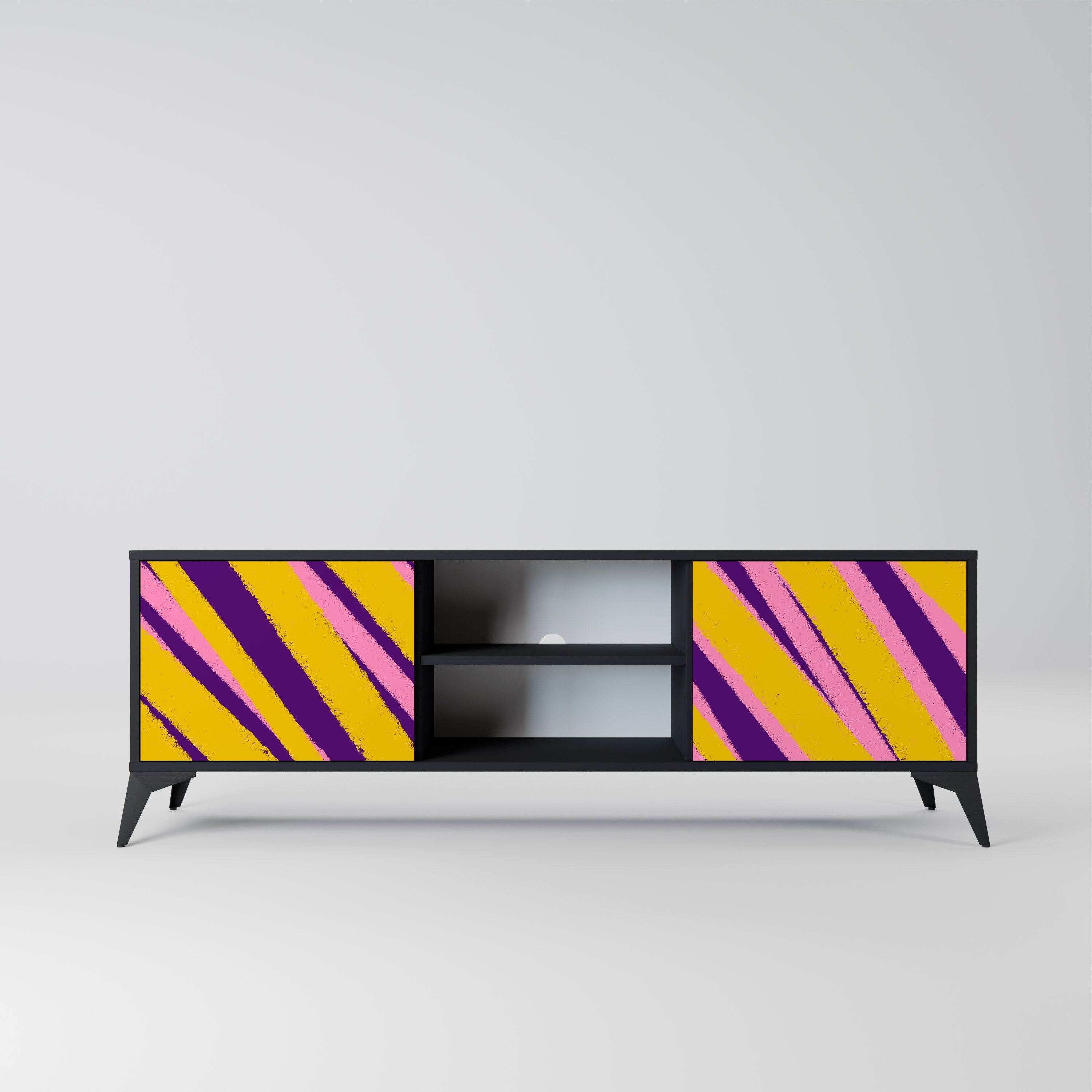 DREAMS COME TRUE 2-Door TV Stand in Black Finish