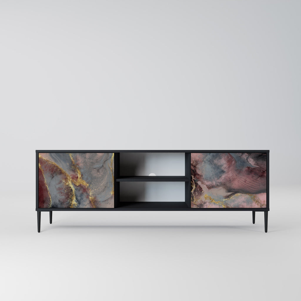 GOLDEN TIDES TV-Lowboard mit 2 Türen in Schwarz