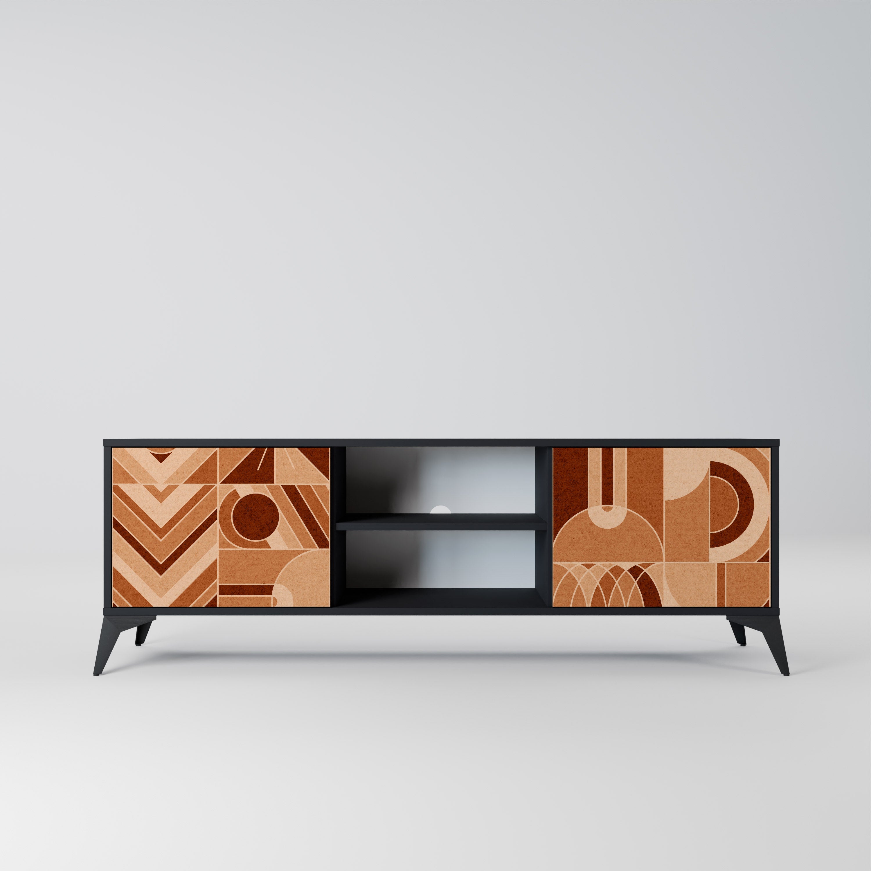 PRISM MOSAIC 2-Door TV Stand in Black Finish