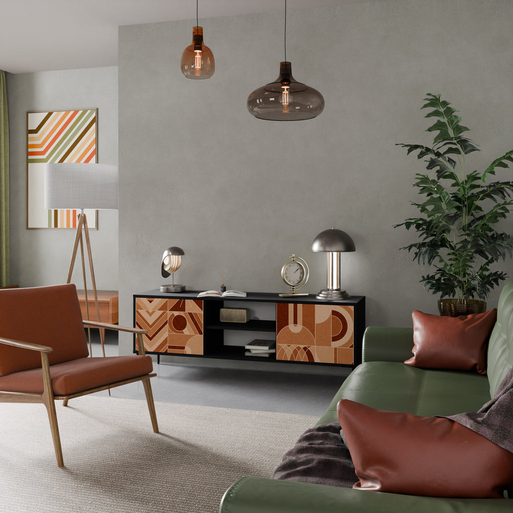 PRISM MOSAIC 2-Door TV Stand in Black Finish