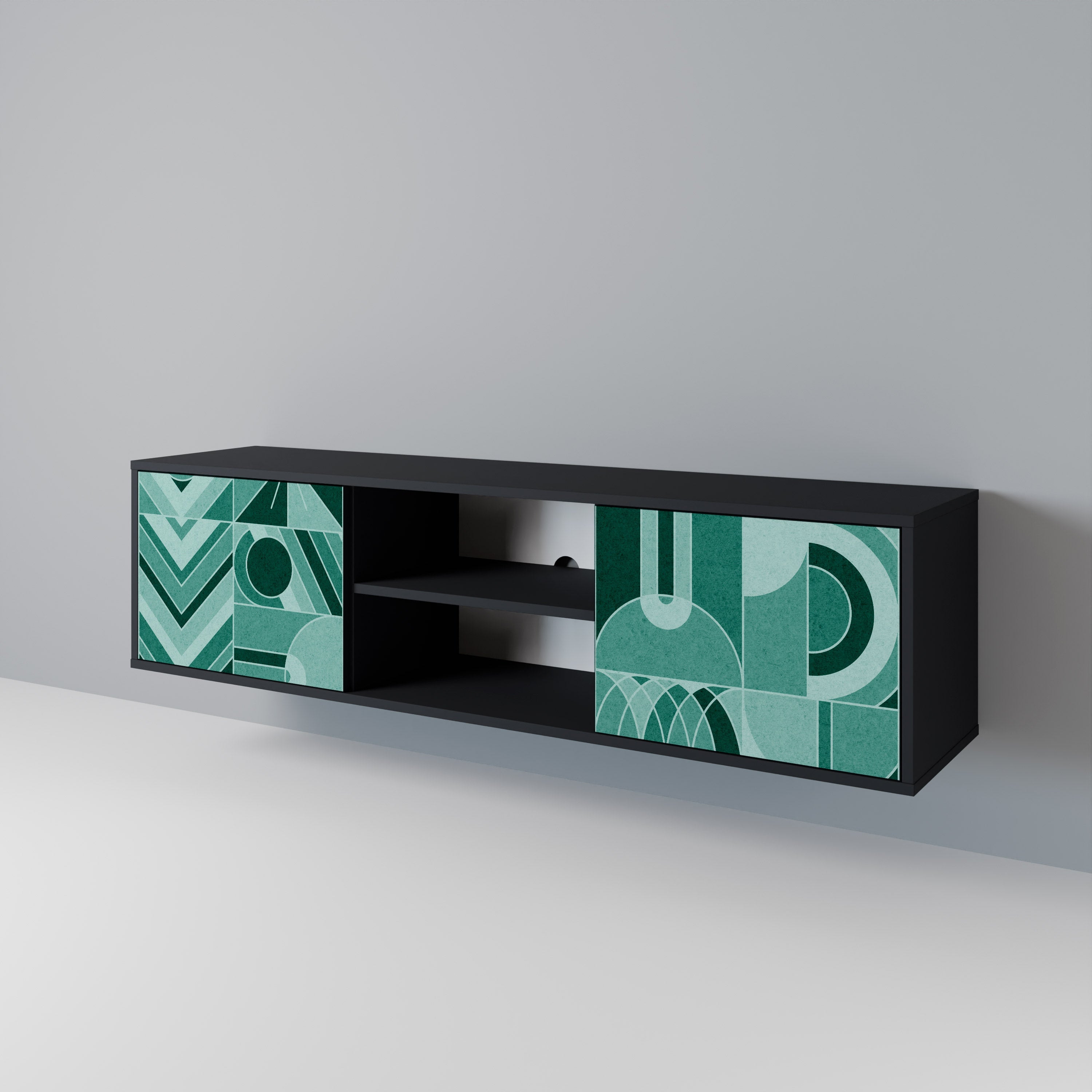 HARMONIC GRID TV-Lowboard mit 2 Türen in Schwarz