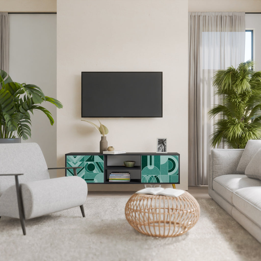 HARMONIC GRID TV-Lowboard mit 2 Türen in Schwarz