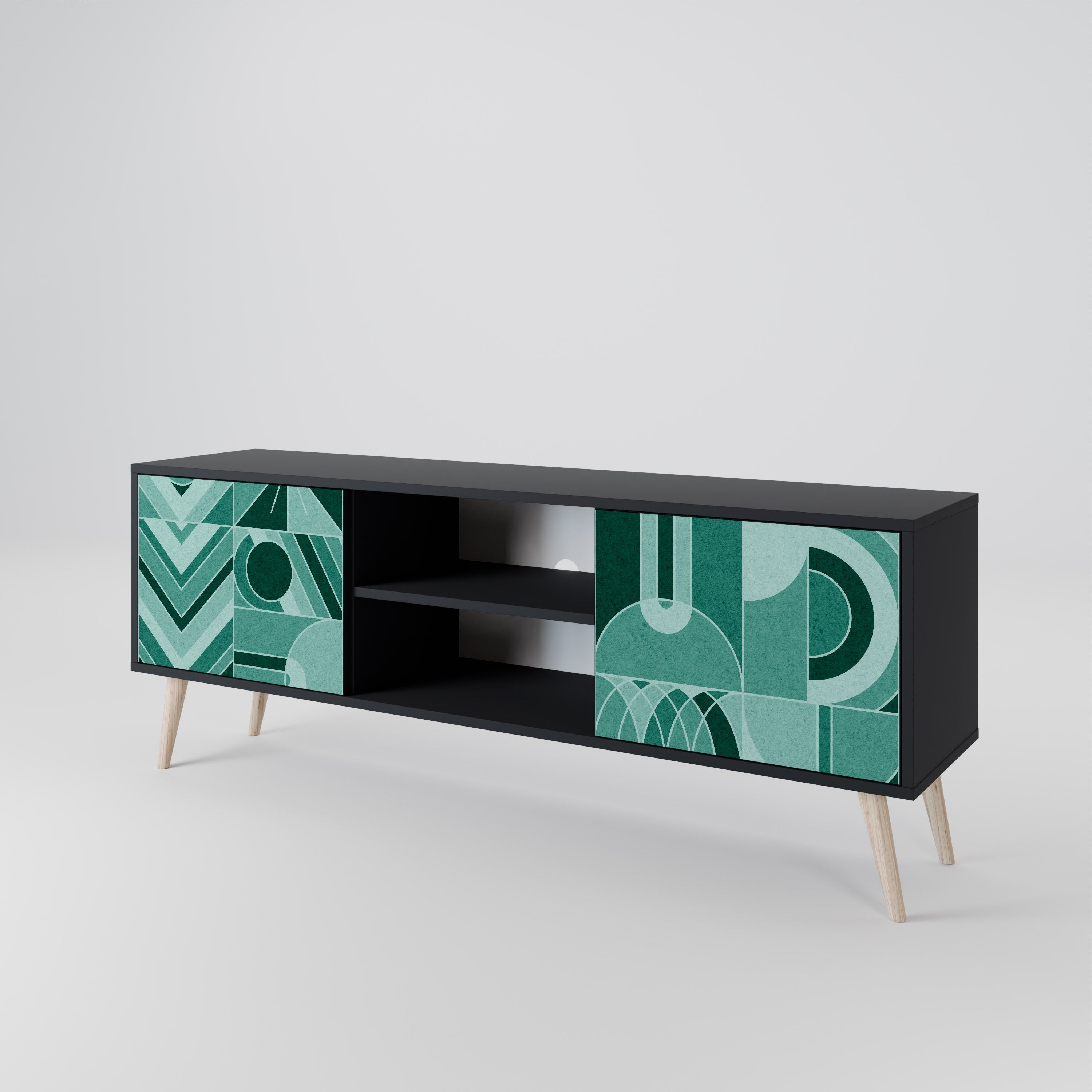 HARMONIC GRID TV-Lowboard mit 2 Türen in Schwarz