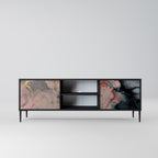 GILDED SWIRLS 2-Door TV Stand in Black Finish