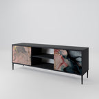 GILDED SWIRLS 2-Door TV Stand in Black Finish