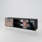 GILDED SWIRLS 2-Door TV Stand in Black Finish