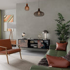 GILDED SWIRLS 2-Door TV Stand in Black Finish