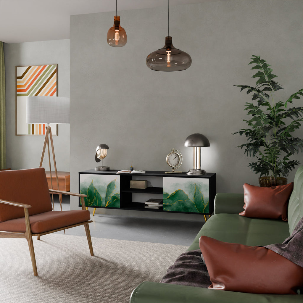 EXPENSIVE NATURE TV-Lowboard mit 2 Türen in Schwarz