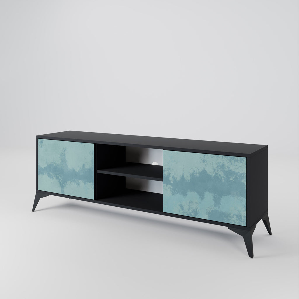 SKY WASH 2-Door TV Stand in Black Finish