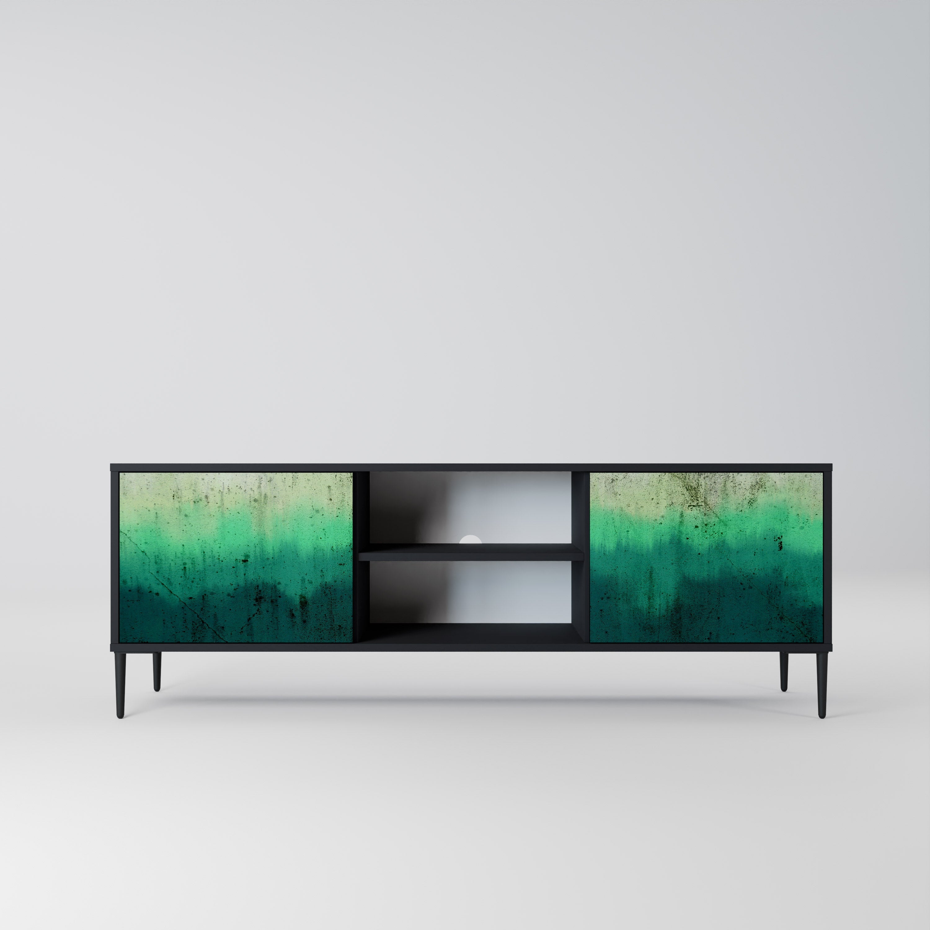 NORTHERN LIGHTS 2-Door TV Stand in Black Finish