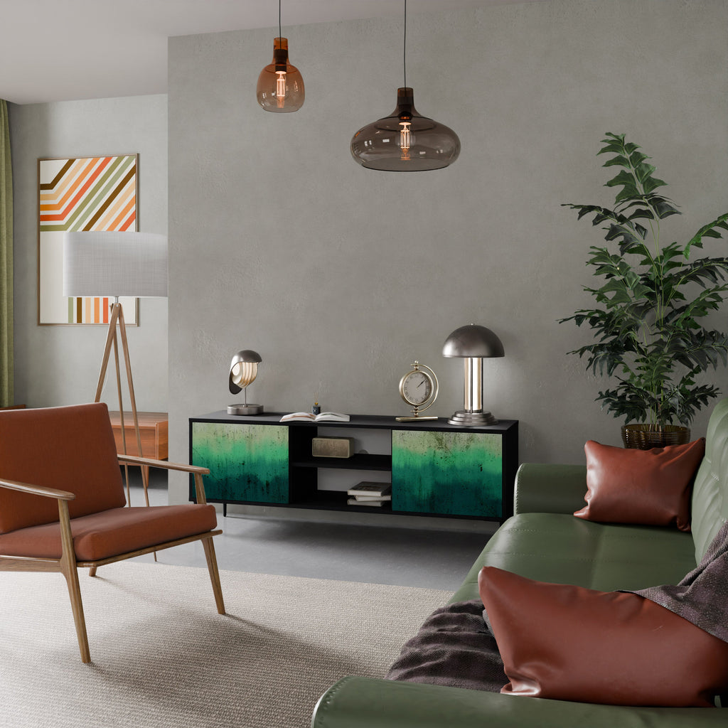 NORTHERN LIGHTS 2-Door TV Stand in Black Finish