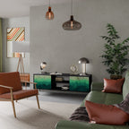 NORTHERN LIGHTS 2-Door TV Stand in Black Finish