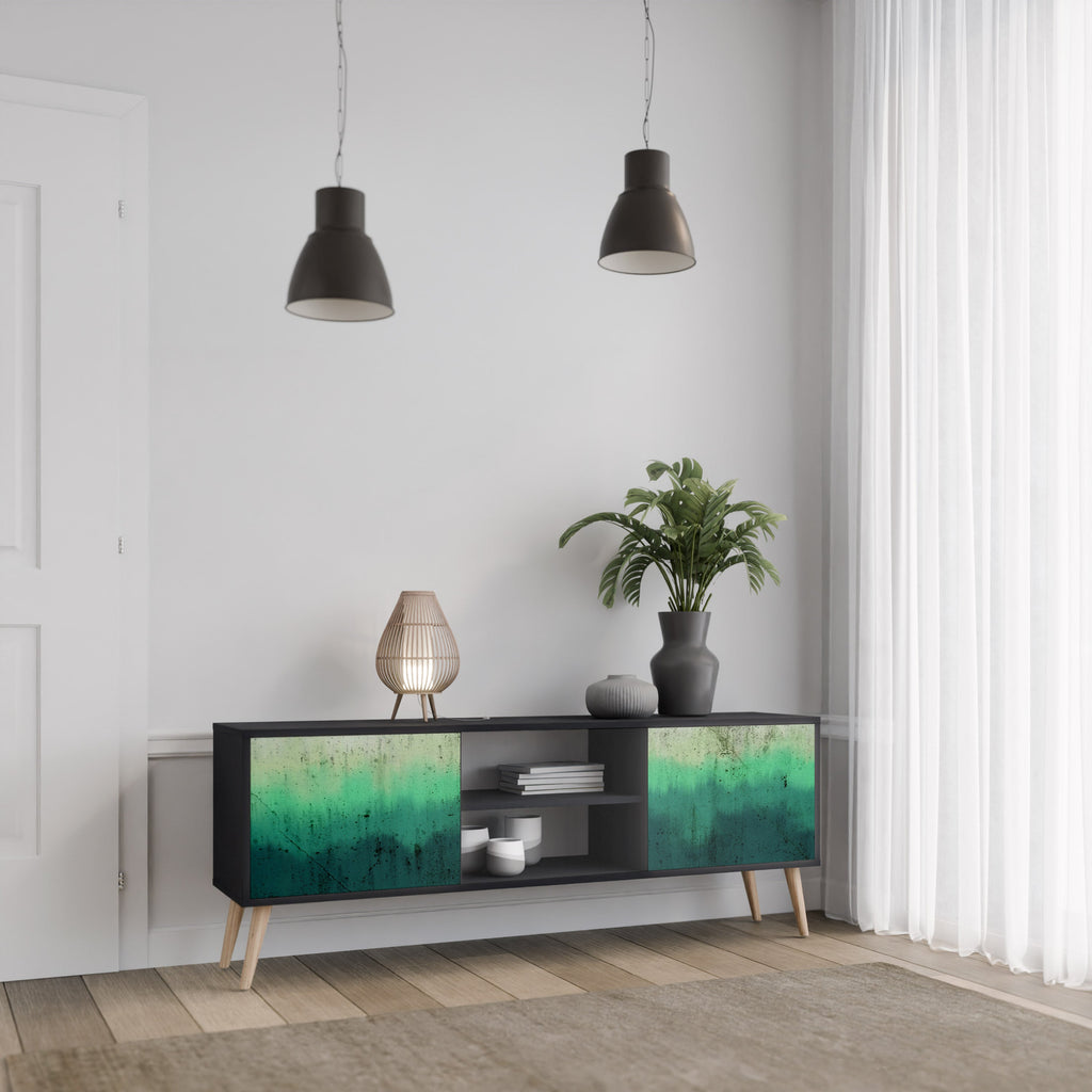 NORTHERN LIGHTS 2-Door TV Stand in Black Finish