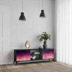 AURORA BOREALIS 2-Door TV Stand in Black Finish