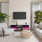 AURORA BOREALIS 2-Door TV Stand in Black Finish