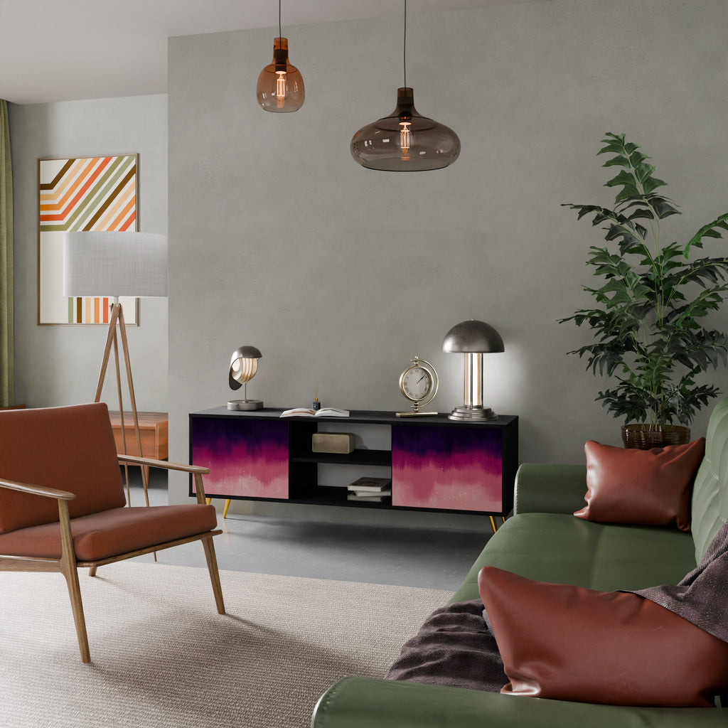 AURORA BOREALIS 2-Door TV Stand in Black Finish