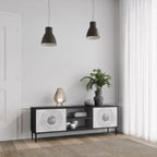 SOLID CIRCLES 2-Door TV Stand in Black Finish