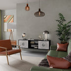 SOLID CIRCLES 2-Door TV Stand in Black Finish