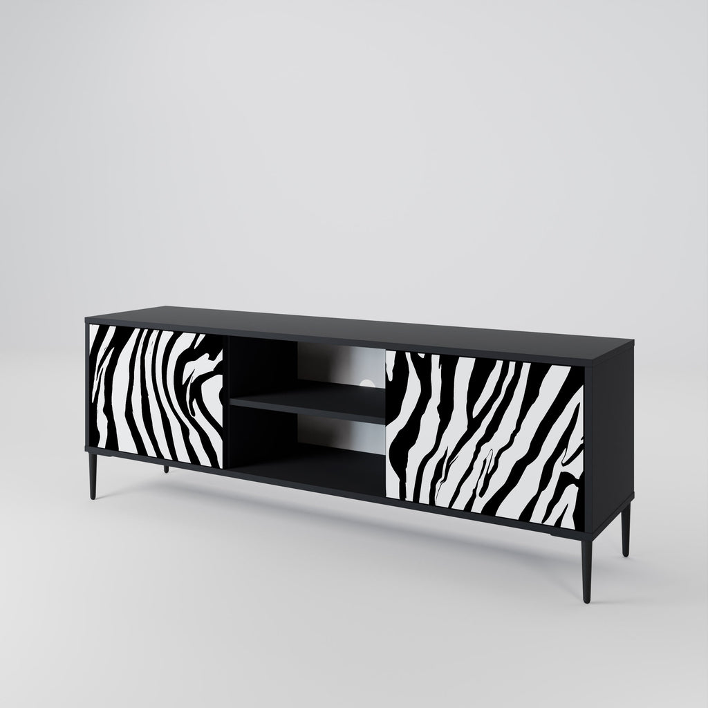 SPLENDID ZEBRA 2-Door TV Stand in Black Finish