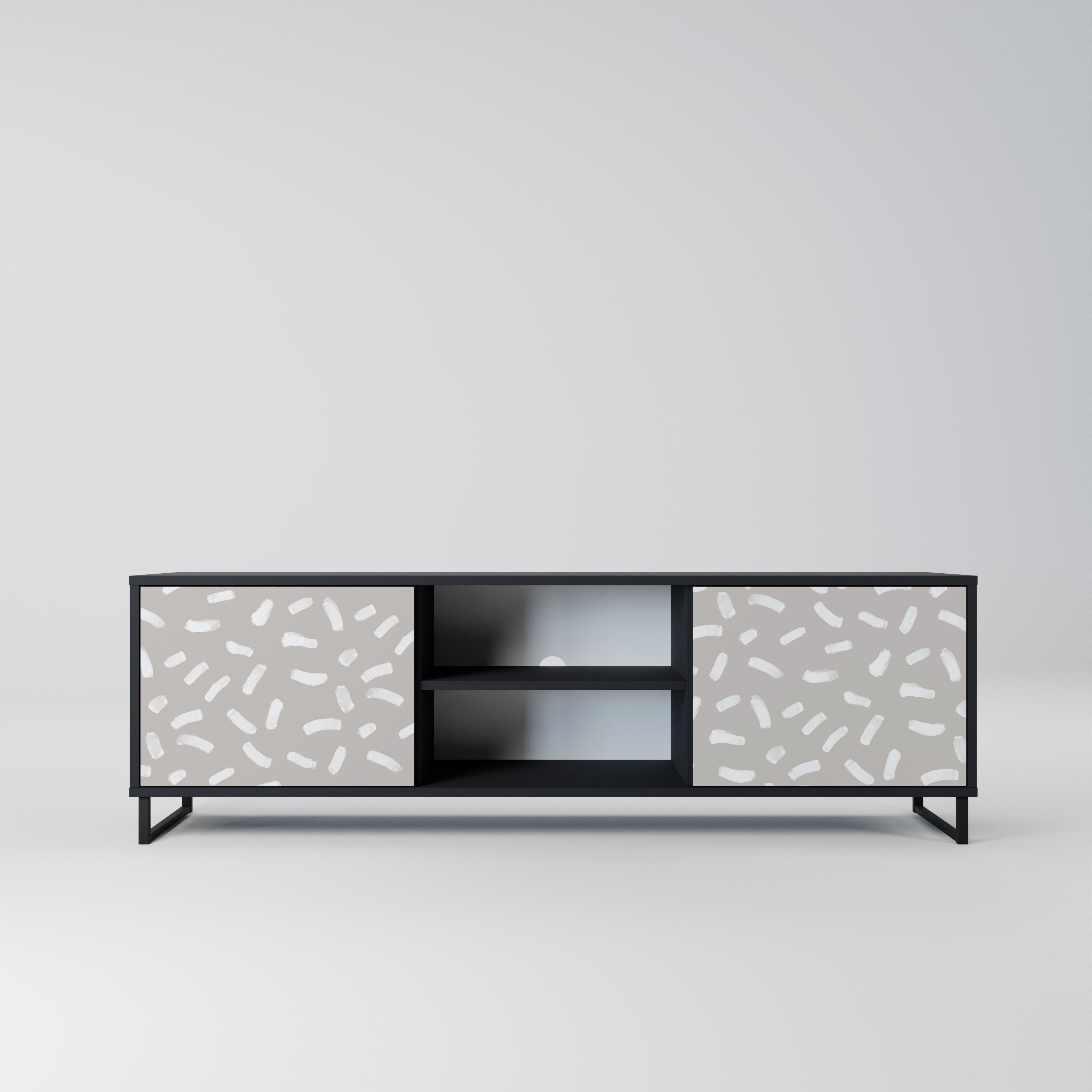 PASSING SECONDS 2-Door TV Stand in Black Finish