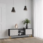 PASSING SECONDS 2-Door TV Stand in Black Finish