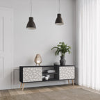 PASSING SECONDS 2-Door TV Stand in Black Finish