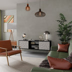 PASSING SECONDS 2-Door TV Stand in Black Finish